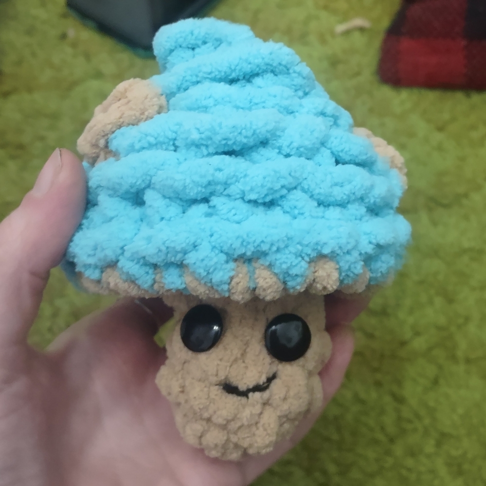 handmade crocheted mushroom